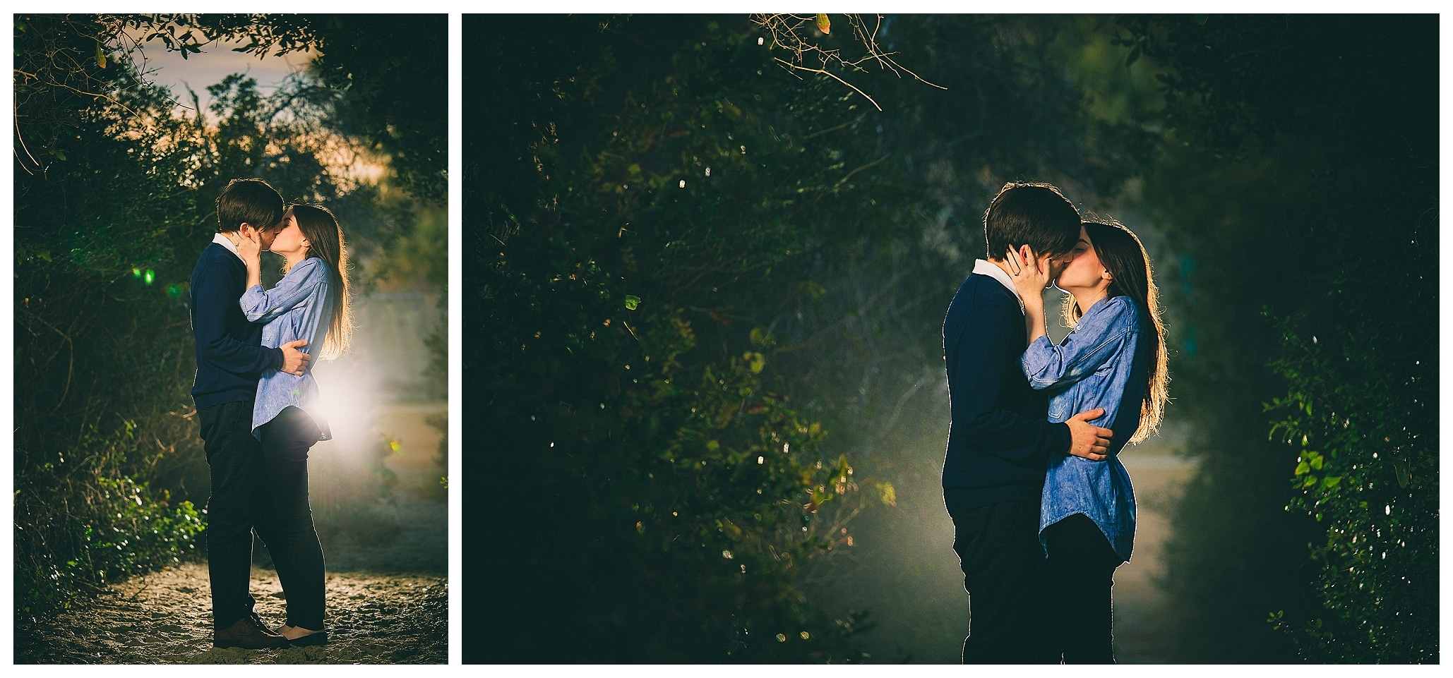 Magical lighting at the engagement photography session