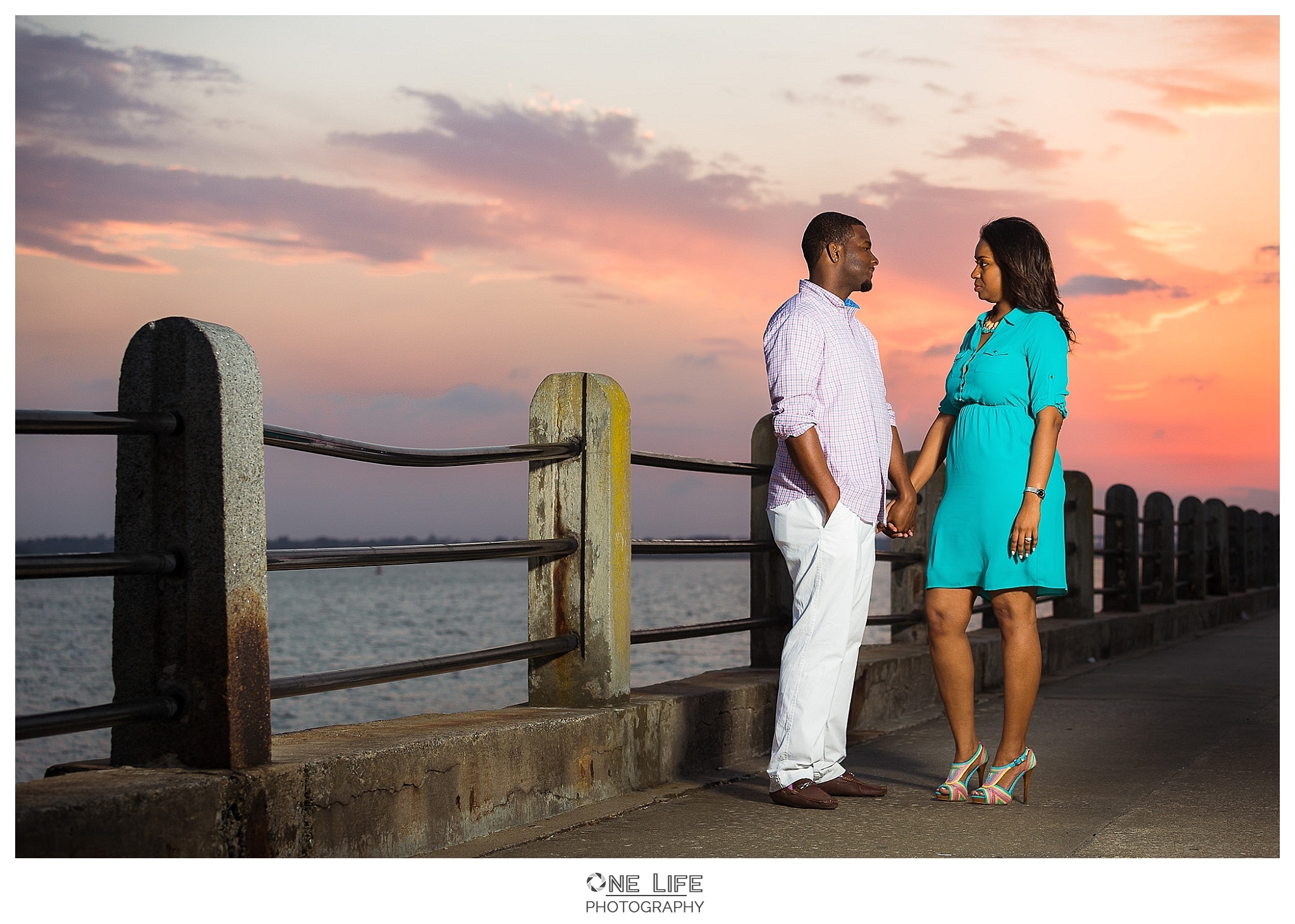 Beautiful sunset on the Engagement session by One Life photography