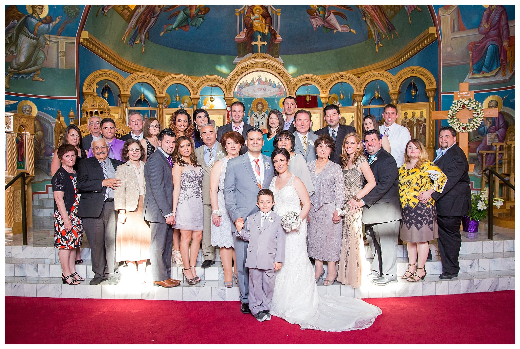 Big Family portrait in the Church right after the ceremony 