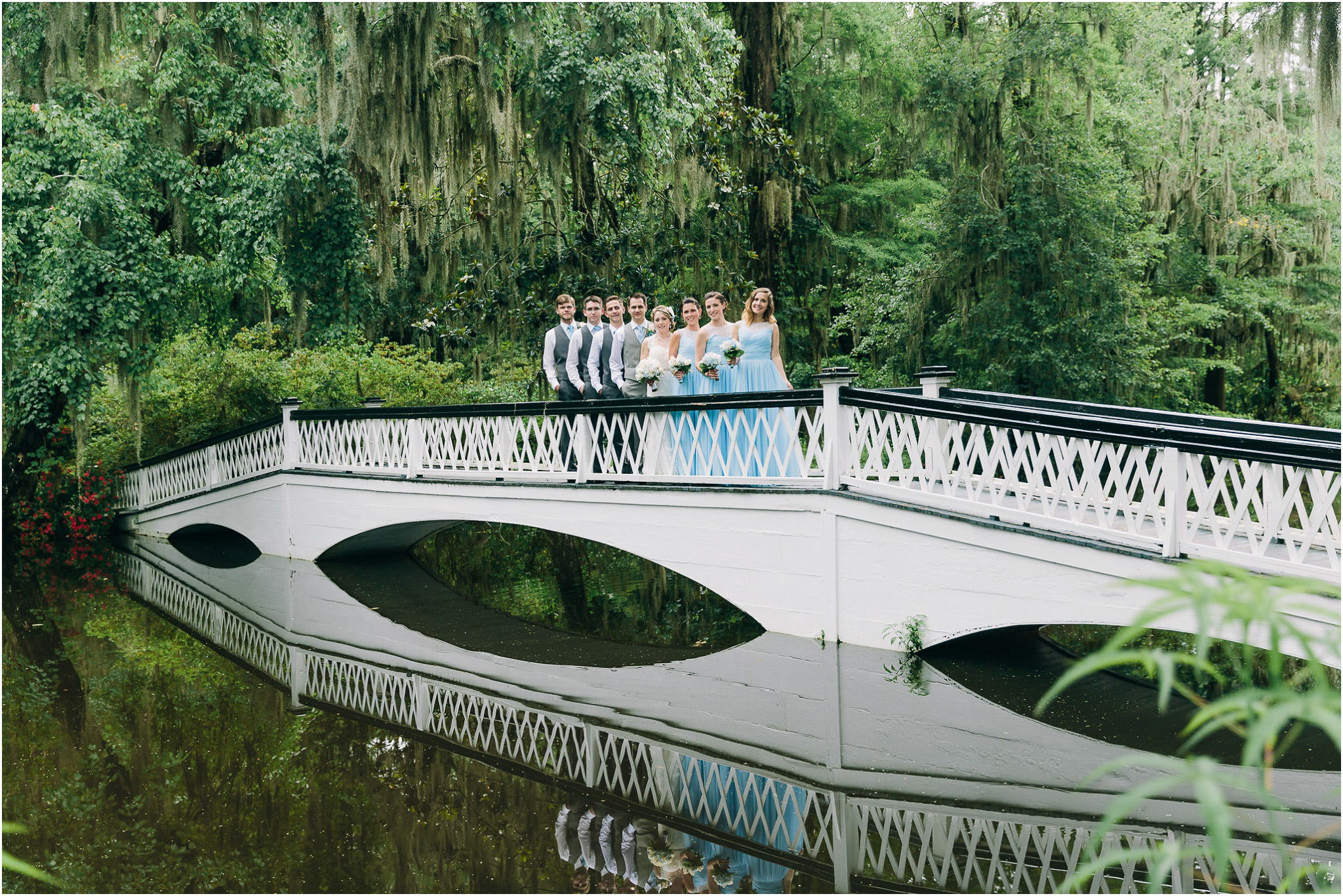 Breathtaking scenery in this shot with the wedding party Magnolia Plantation Wedding