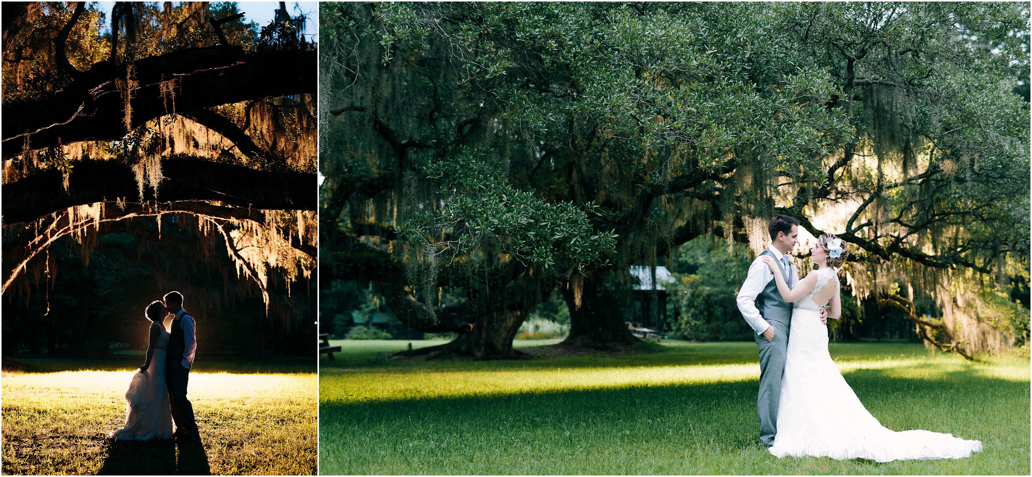 More shots of the couple under the oak with varied lighting