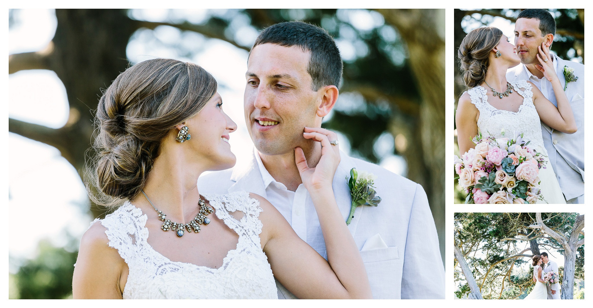 You can see the love in their eyes, Kristie and Grant posing outdoors together, Myrtle Beach wedding - Venue - Beach House Gulf Stream Breeze, Beach Realty Catering and Cake - Buttercream Cakes and Catering, LLC Flowers - Callas Florist Event Rentals - Event Works DJ - Scott Shaw