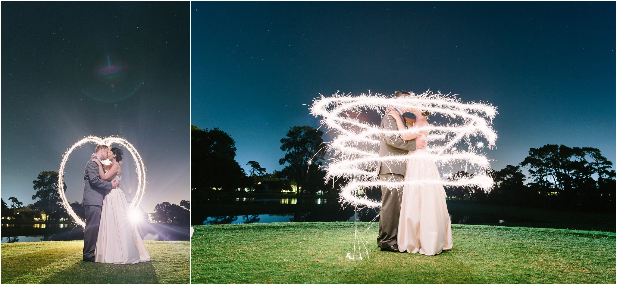 Sparkler photography on a wedding day, the tracers turned out beautifully