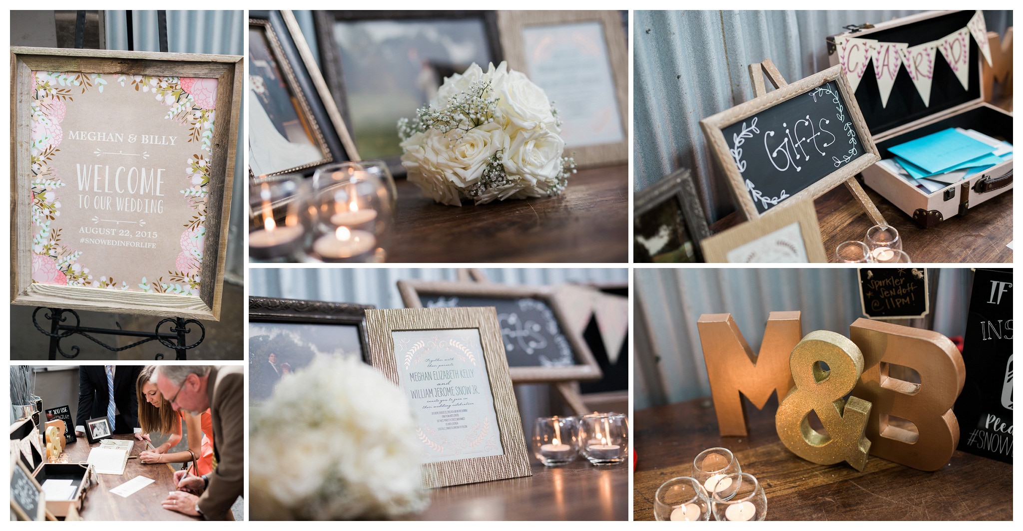 It's the little things - Picture frames and guestbooks other decor items -  Venue and Catering – King plow Event Gallery and Bold American Events Decor and flowers – Stylish Stems Music and Band – Seven Sharp Nine Transportation – Georgia Trolley Photographer One Life Photography