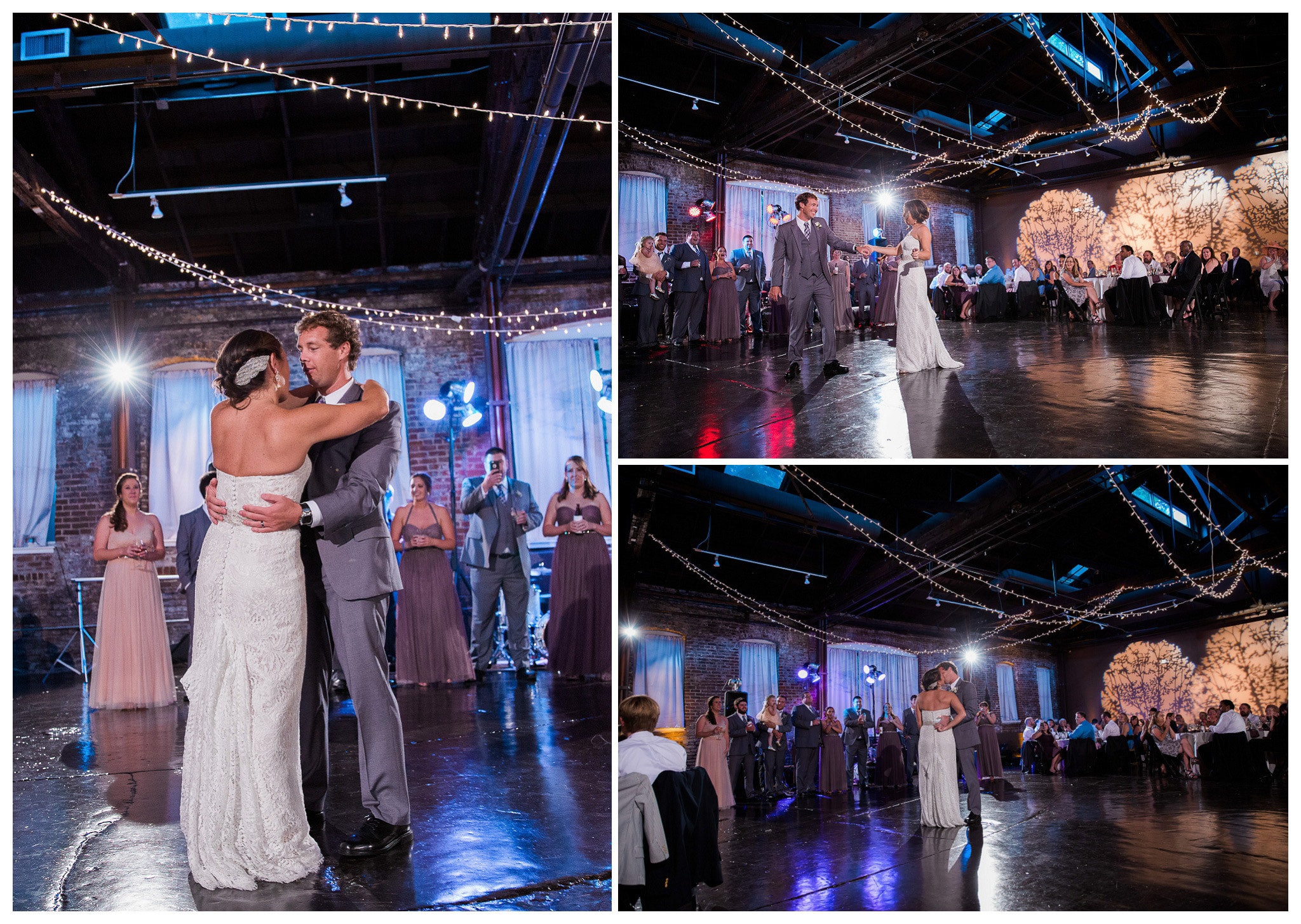 The First Dance, the couple dancing together - Music and Band – Seven Sharp Nine - Venue and Catering – King plow Event Gallery and Bold American Events Decor and flowers – Stylish Stems Music and Band – Seven Sharp Nine Transportation – Georgia Trolley Photographer One Life Photography