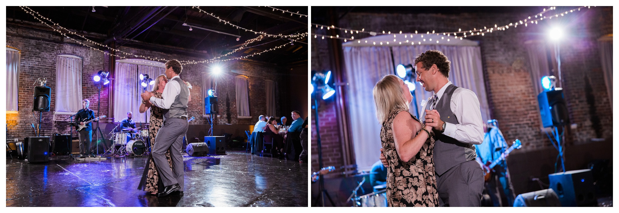 Mother and Son dance together - Venue and Catering – King plow Event Gallery and Bold American Events Decor and flowers – Stylish Stems Music and Band – Seven Sharp Nine Transportation – Georgia Trolley Photographer One Life Photography