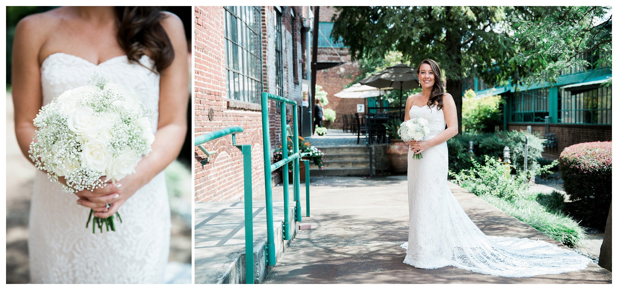 Absolutely Stunning Bride in her dress with her bouquet Venue and Catering – King plow Event Gallery and Bold American Events Decor and flowers – Stylish Stems Music and Band – Seven Sharp Nine Transportation – Georgia Trolley Photographer One Life Photography