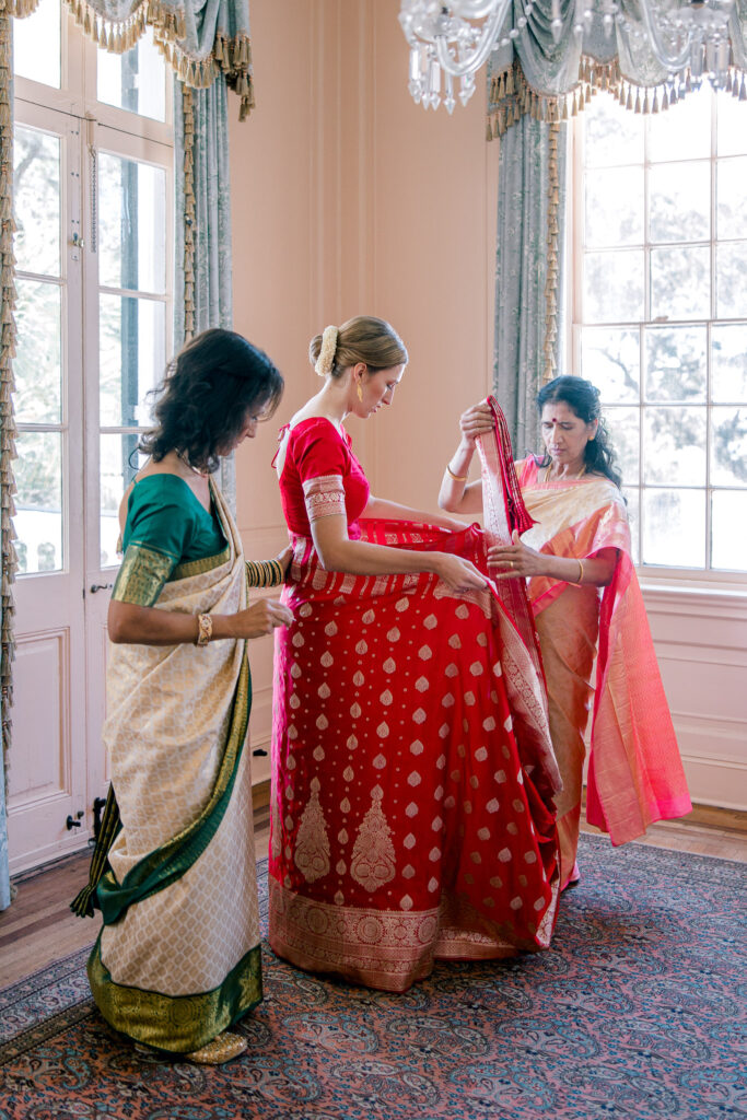 Getting dressed for the Indian ceremony
