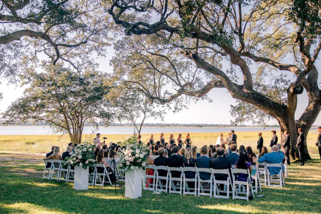ceremony at the river house in Lowndes grove