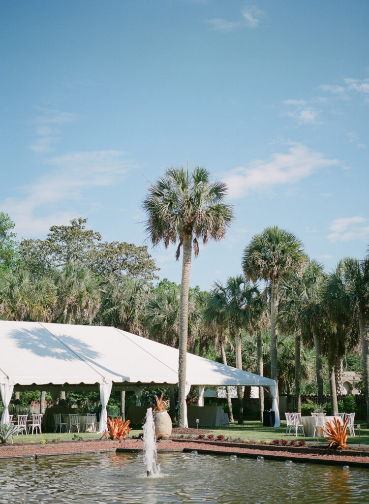 Reception tent at the palmetto garden