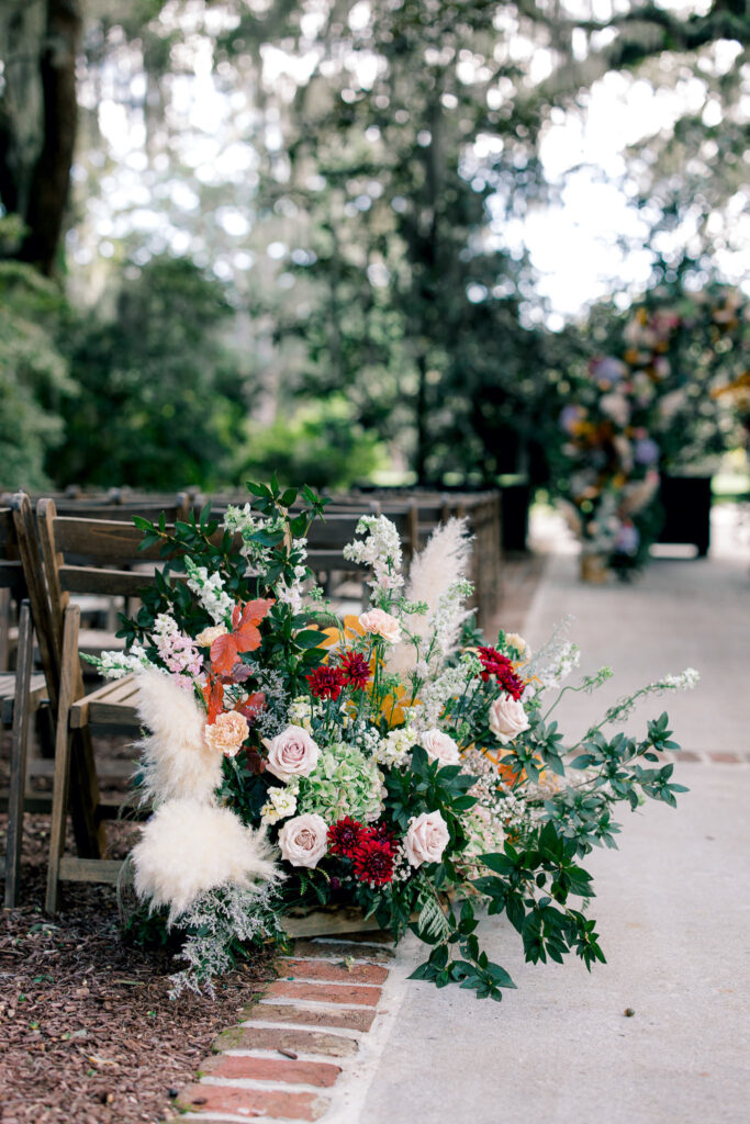 Chairs and Floral arrangements